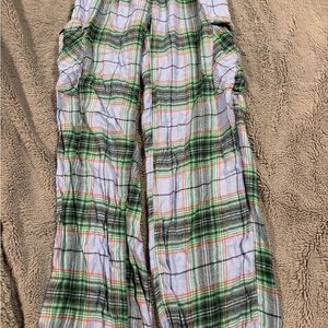 Aerie Green Plaid Pajama Pants